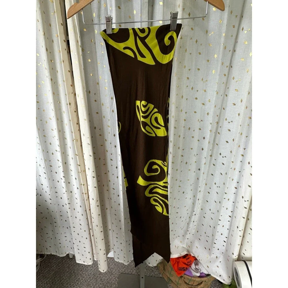 NWOT Unbranded Hawaiian Polynesian Indigenous Dye Geometric Abstract Scarf